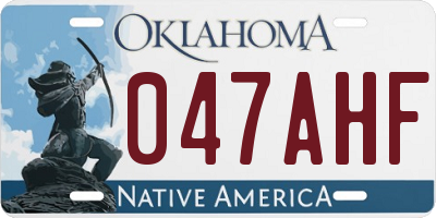 OK license plate 047AHF