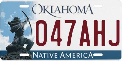 OK license plate 047AHJ