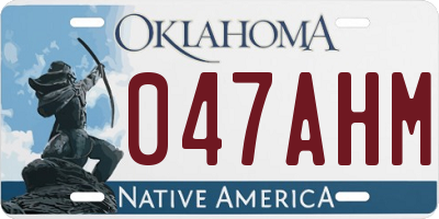 OK license plate 047AHM