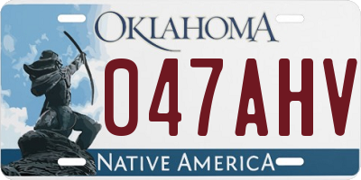 OK license plate 047AHV