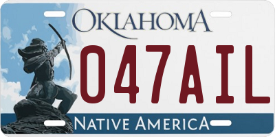 OK license plate 047AIL