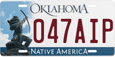 OK license plate 047AIP