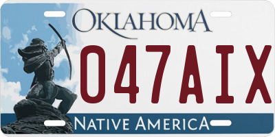 OK license plate 047AIX