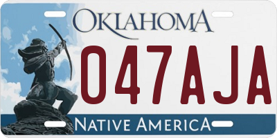 OK license plate 047AJA