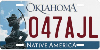 OK license plate 047AJL
