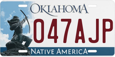 OK license plate 047AJP