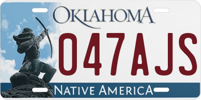 OK license plate 047AJS