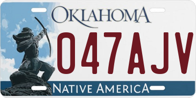 OK license plate 047AJV
