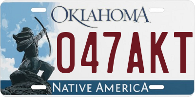 OK license plate 047AKT