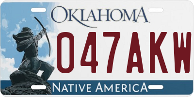 OK license plate 047AKW