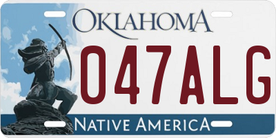 OK license plate 047ALG