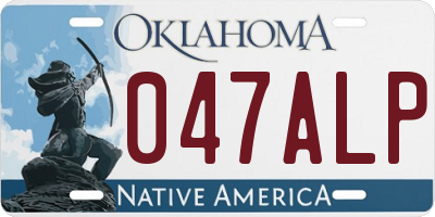 OK license plate 047ALP