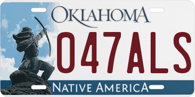OK license plate 047ALS