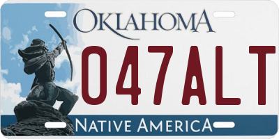 OK license plate 047ALT