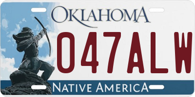 OK license plate 047ALW