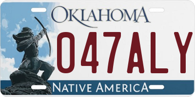 OK license plate 047ALY