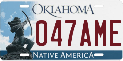 OK license plate 047AME