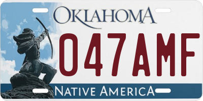 OK license plate 047AMF