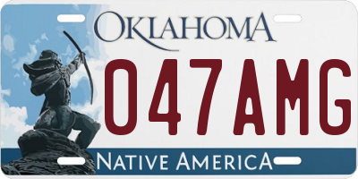 OK license plate 047AMG