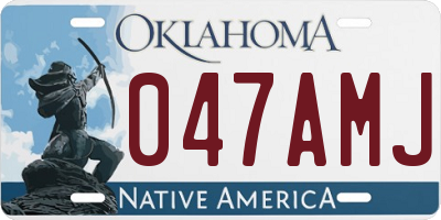OK license plate 047AMJ