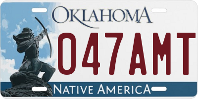OK license plate 047AMT