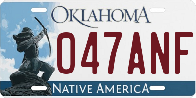 OK license plate 047ANF