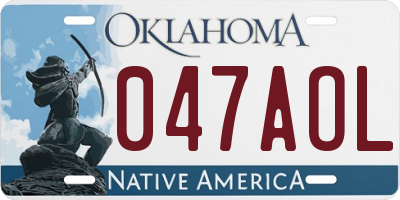 OK license plate 047AOL