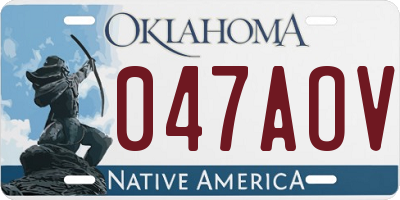 OK license plate 047AOV