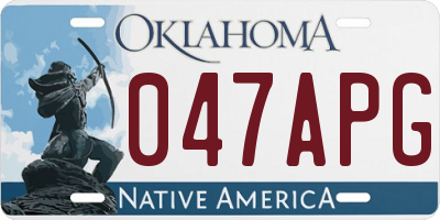 OK license plate 047APG
