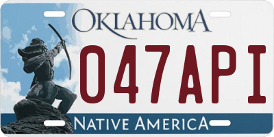 OK license plate 047API