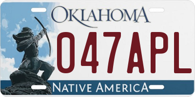 OK license plate 047APL