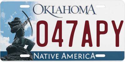 OK license plate 047APY