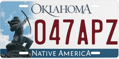 OK license plate 047APZ