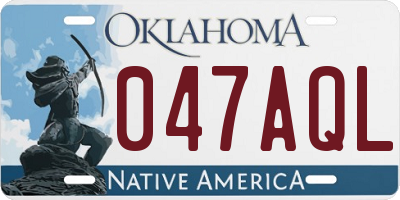 OK license plate 047AQL