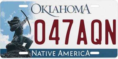 OK license plate 047AQN