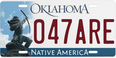OK license plate 047ARE