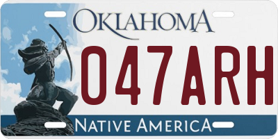 OK license plate 047ARH