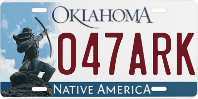 OK license plate 047ARK