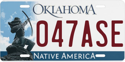 OK license plate 047ASE
