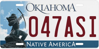 OK license plate 047ASI