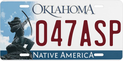 OK license plate 047ASP