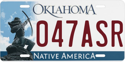 OK license plate 047ASR