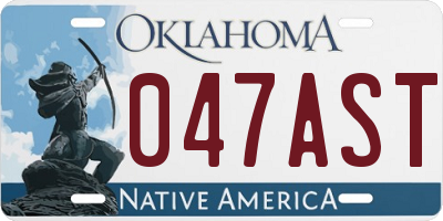 OK license plate 047AST