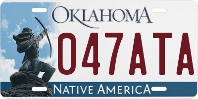 OK license plate 047ATA