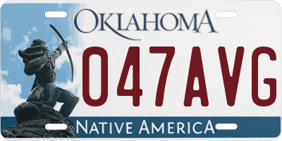 OK license plate 047AVG