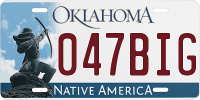 OK license plate 047BIG