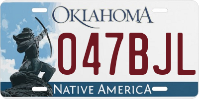 OK license plate 047BJL