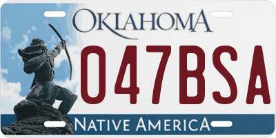 OK license plate 047BSA