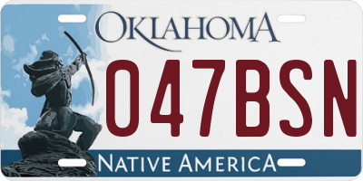 OK license plate 047BSN