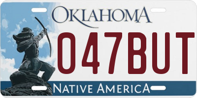 OK license plate 047BUT